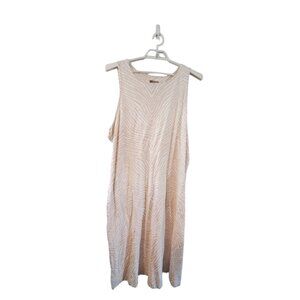 Naturals D&co dress womens size 3X maxi cotton/rayon/linen zebra white t…